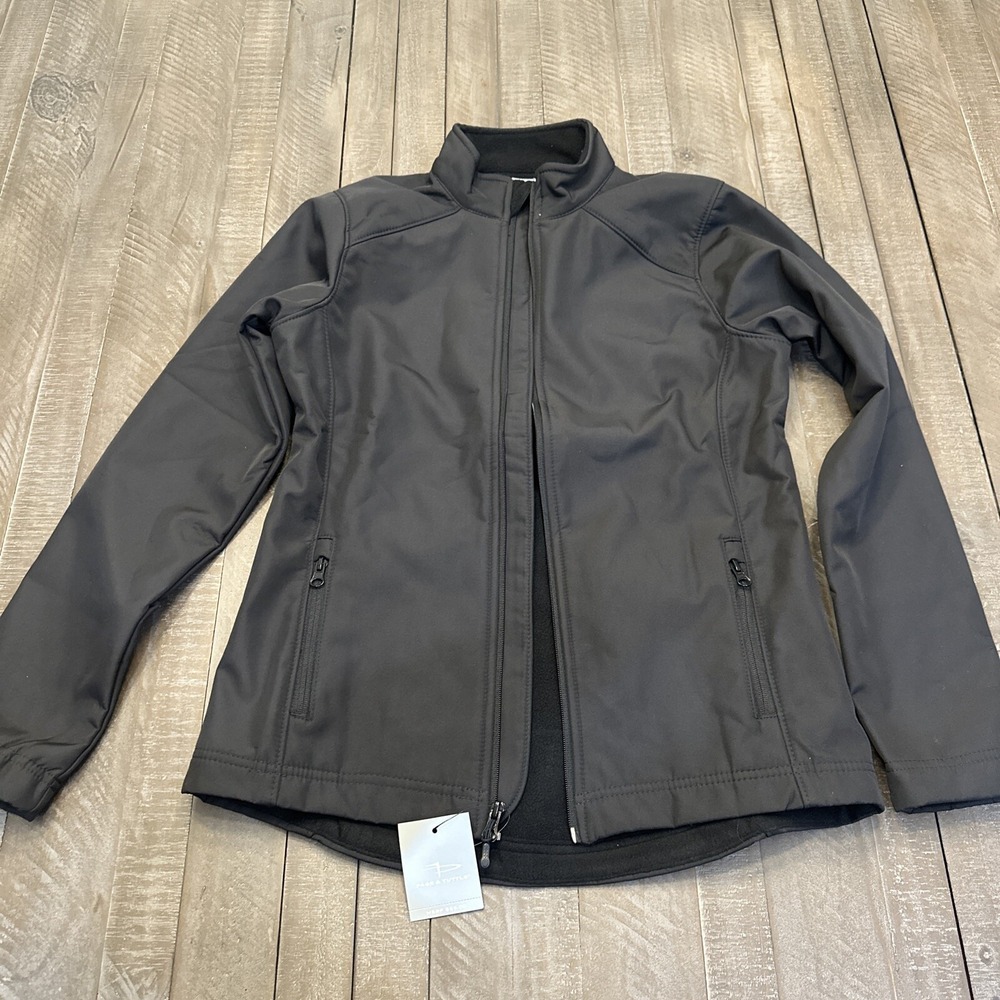 Womens Full Zip Jacket BLACK Wind/Water-Resistant  Page & Tuttle -Size SMALL NWT